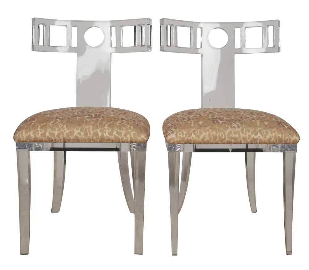 PAIR OF ACRYLIC SIDE CHAIRSthe