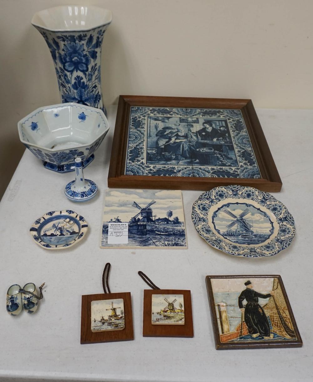 COLLECTION OF 12 DELFT TABLE AND