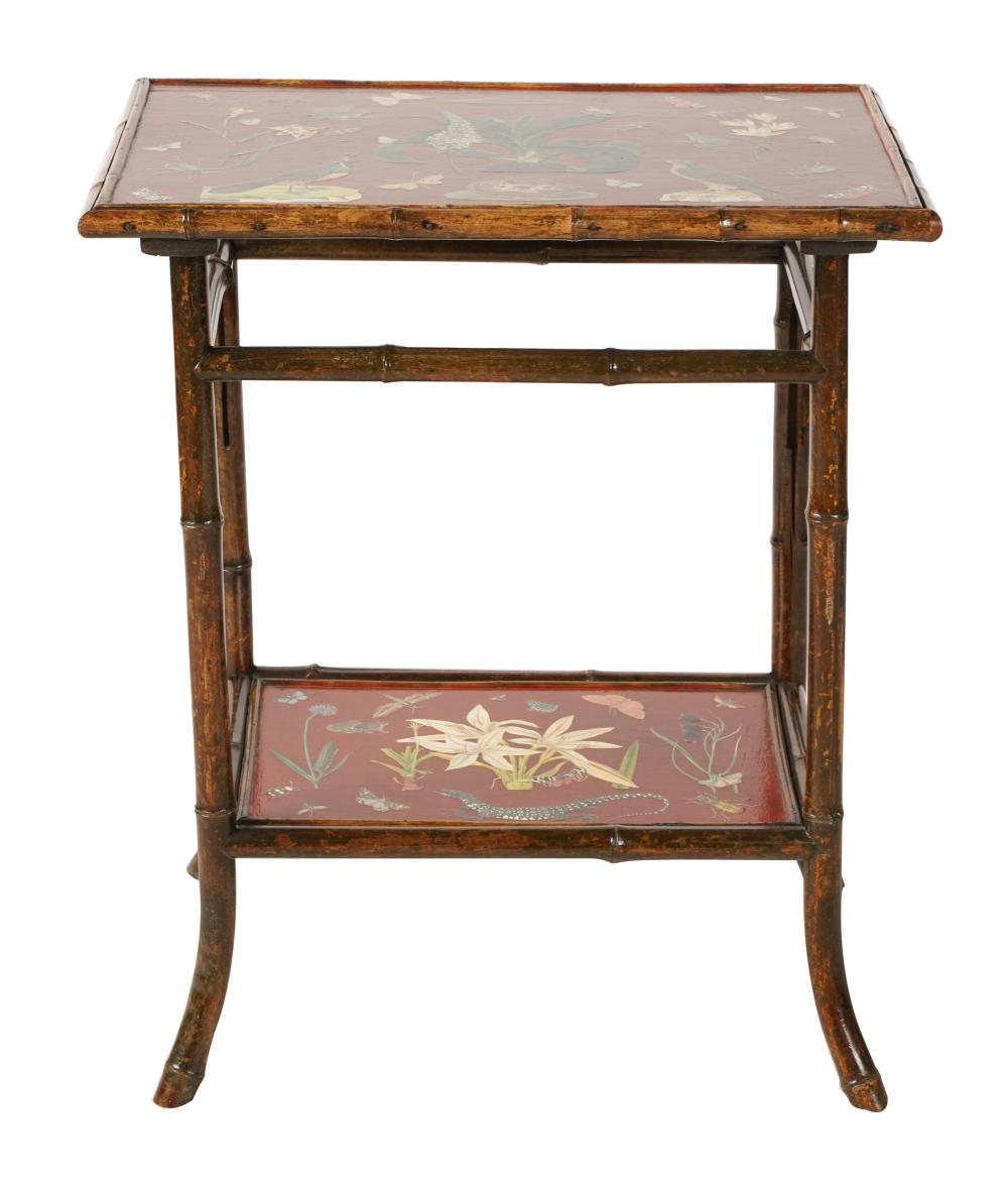 DECOUPAGED BAMBOO END TABLEthe 330b58