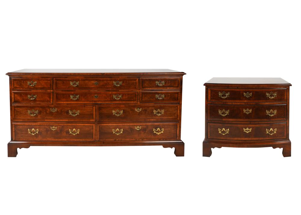 HENREDON MAHOGANY DRESSER & NIGHTSTANDstamped