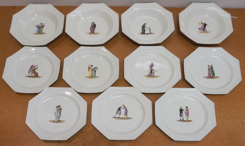 ELEVEN FRENCH PORCELAIN AND HAND