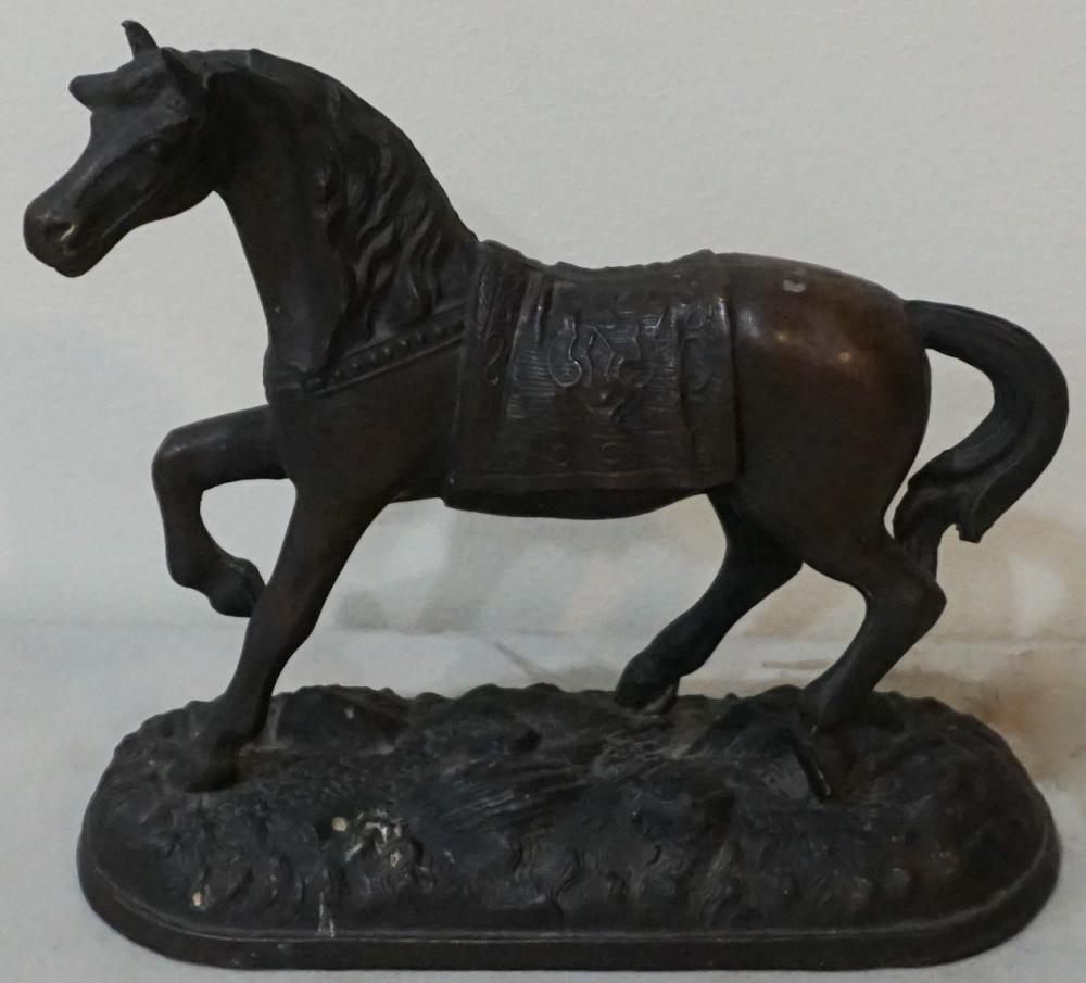 PATINATED METAL FIGURE OF A HORSE  330bcd