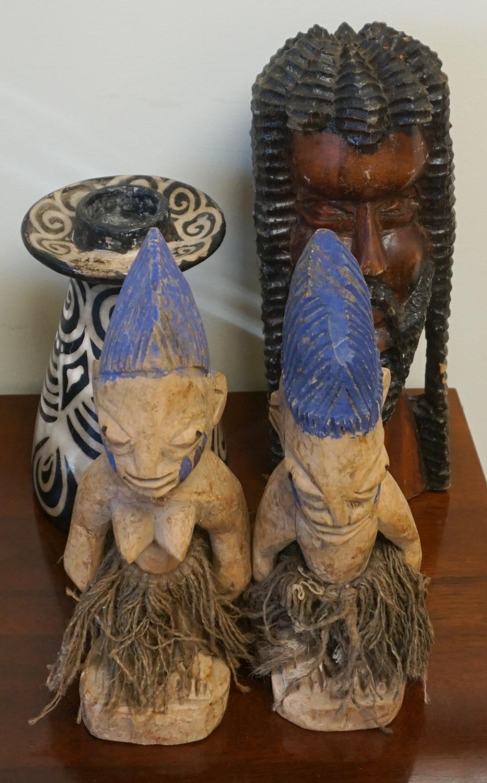 THREE AFRICAN STYLE CARVED WOOD 330be2