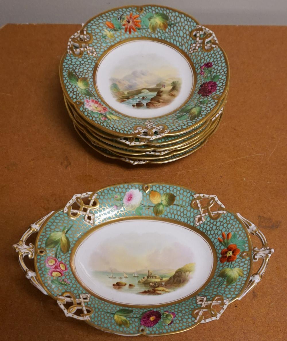 ENGLISH GILT AND HAND PAINTED DECORATED