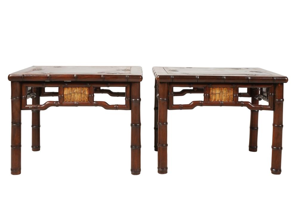 PAIR OF CHINESE-STYLE WOODEN FAUX