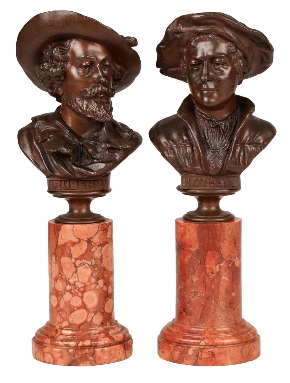 TWO BRONZE CABINET BUSTSdepicting 330c50