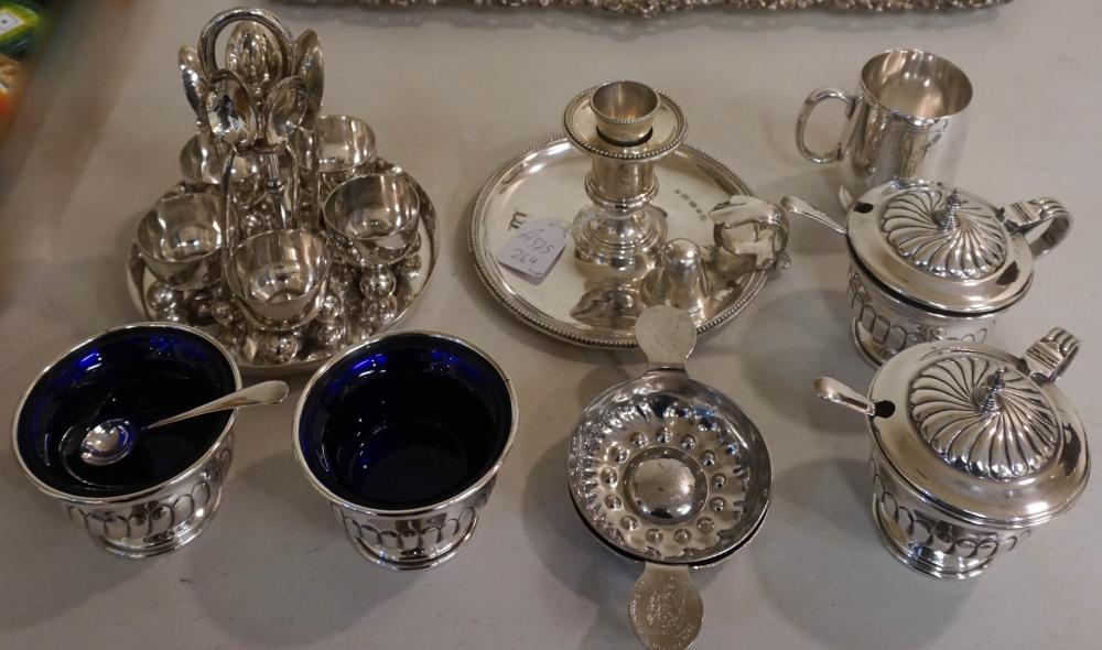 COLLECTION OF SILVERPLATE TABLE