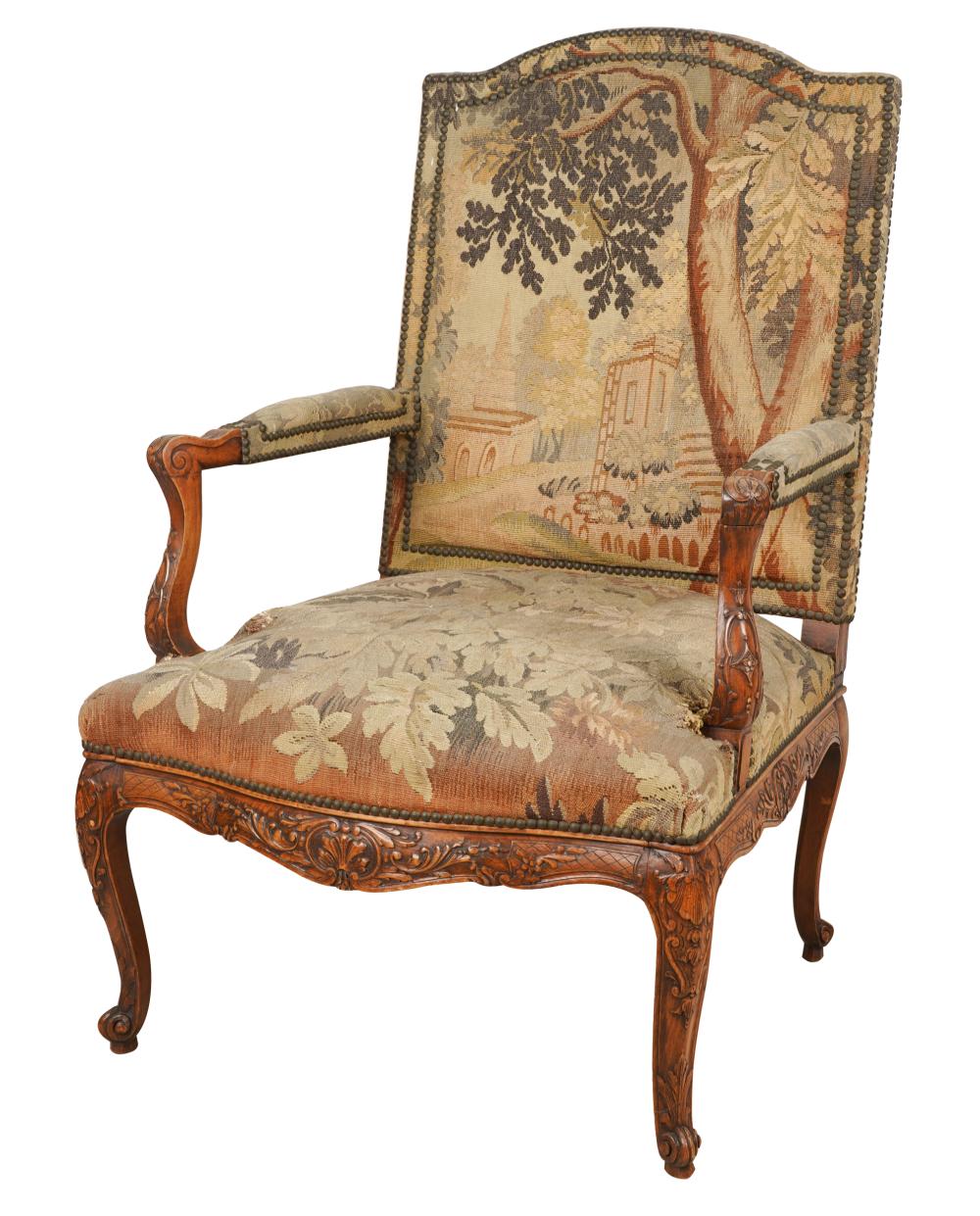 LOUIS XV STYLE CARVED FAUTEUILcovered 330c64