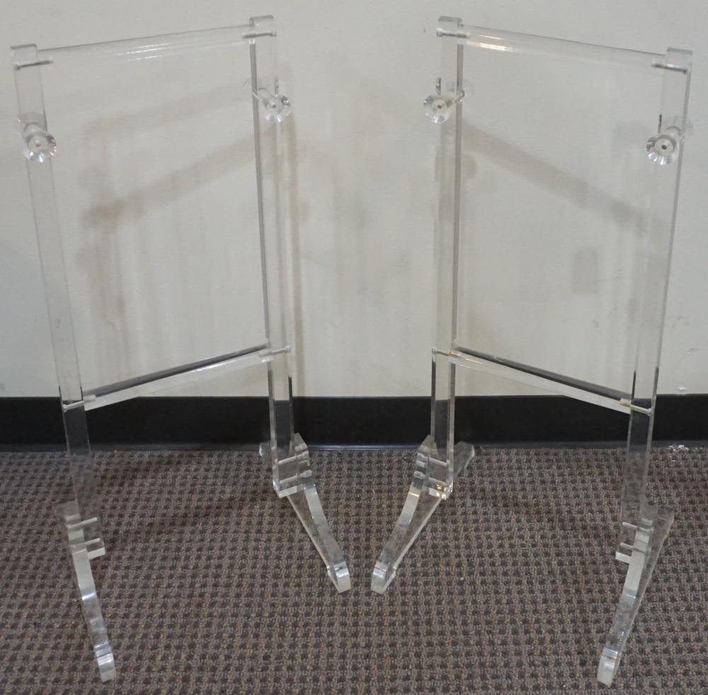 PAIR LUCITE TOWEL RACKS, H: 32