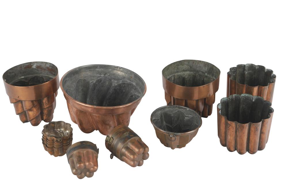 COLLECTION OF COPPER JELLY MOLDScomprising