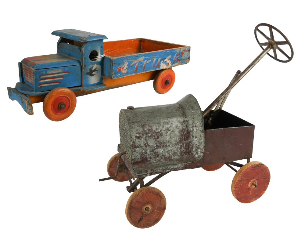 TWO TOY TRUCKSone wood (27 inches
