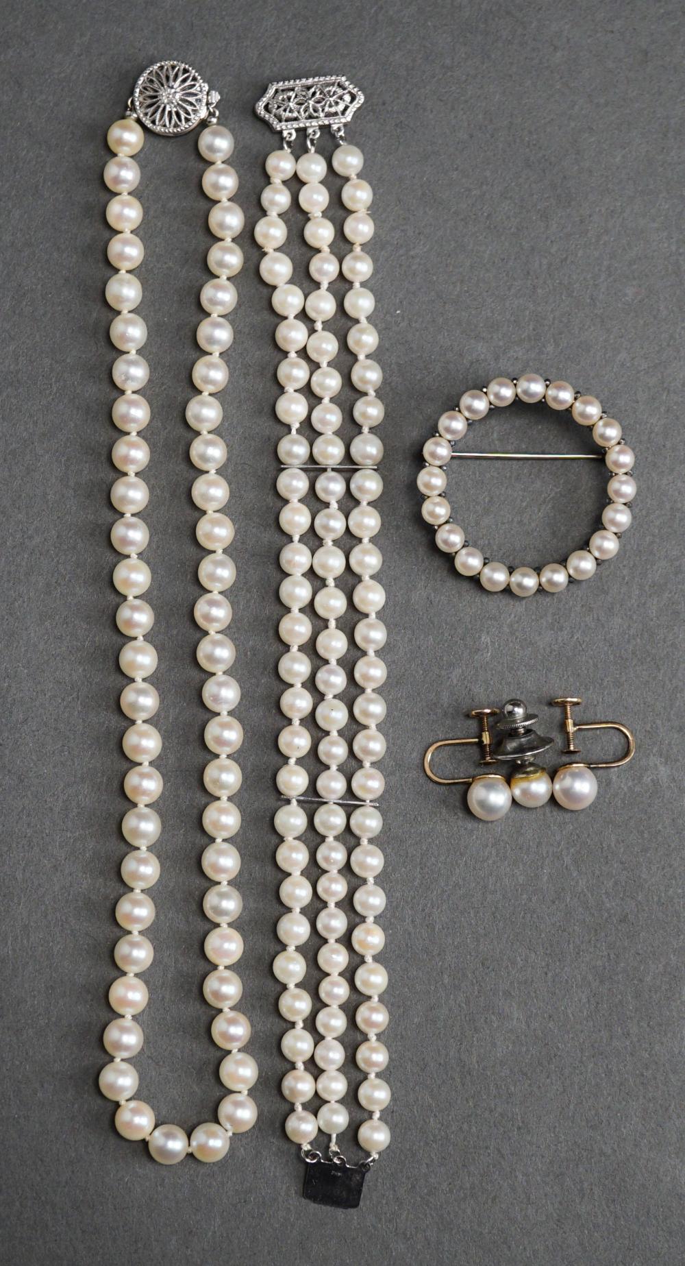 CULTURED PEARL AND 14 KARAT WHITE GOLD 330d89