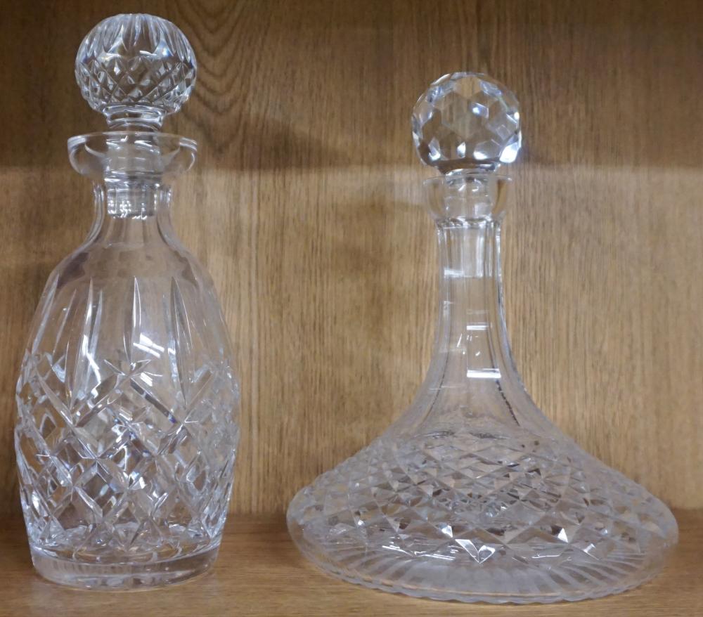 TWO WATERFORD CRYSTAL DECANTERS.