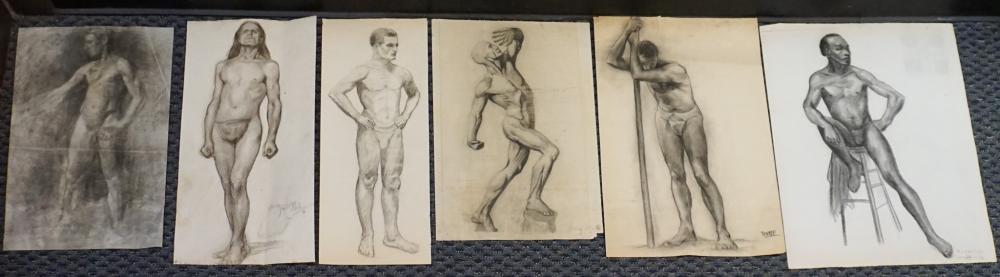 COLLECTION OF SIX STUDIES OF MALE FIGURES,