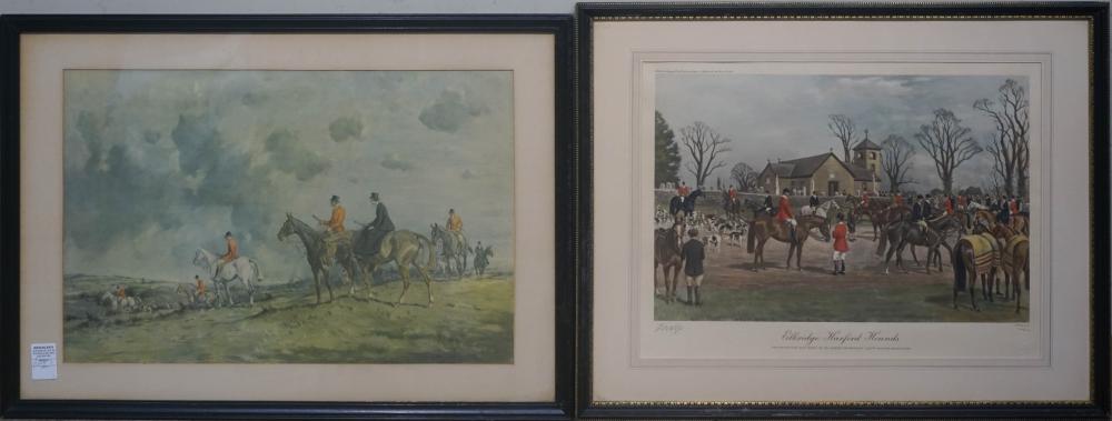 TWO EQUESTRIAN PRINTS, LARGER: