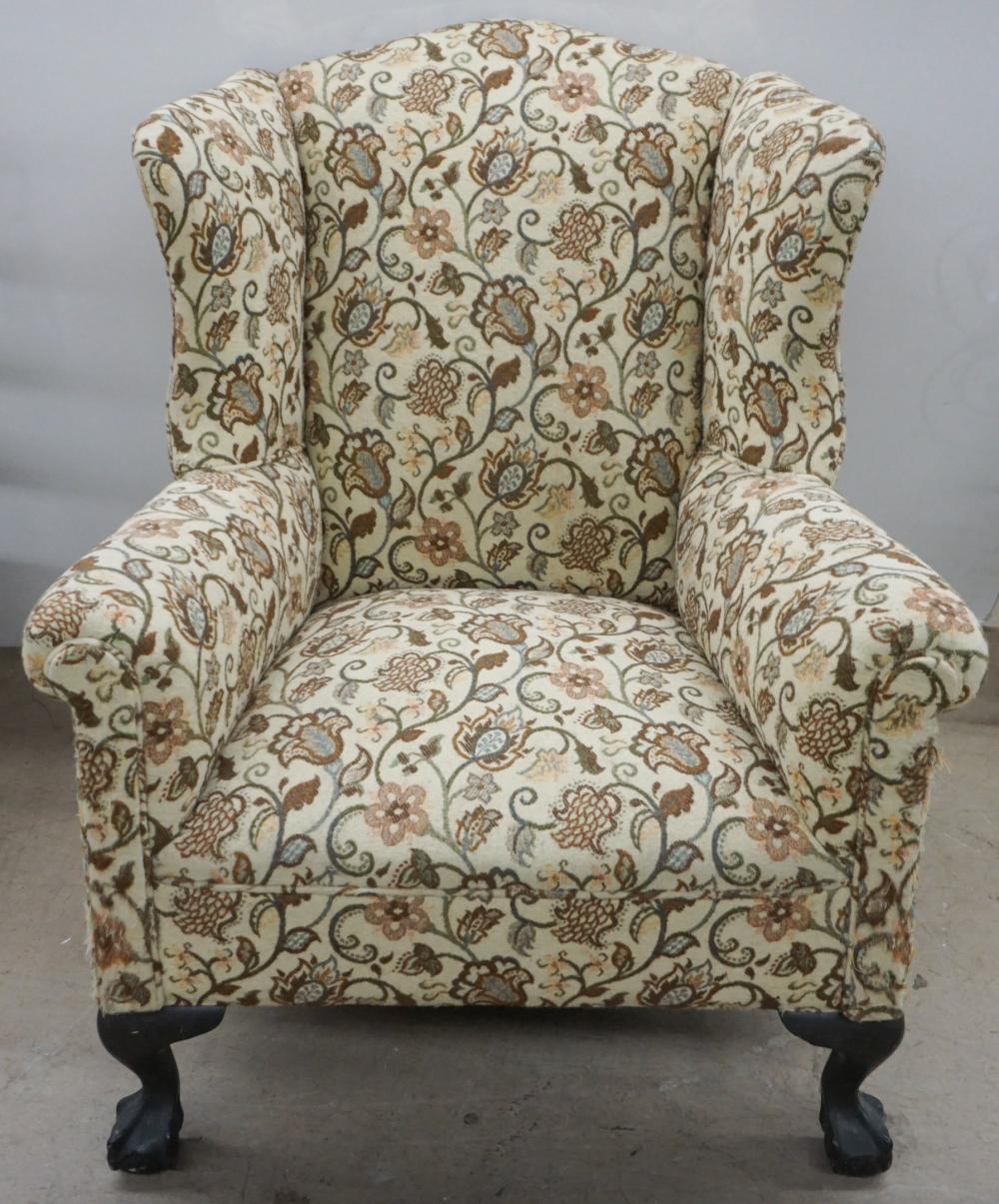 CHIPPENDALE STYLE FLORAL UPHOLSTERED 330ec1