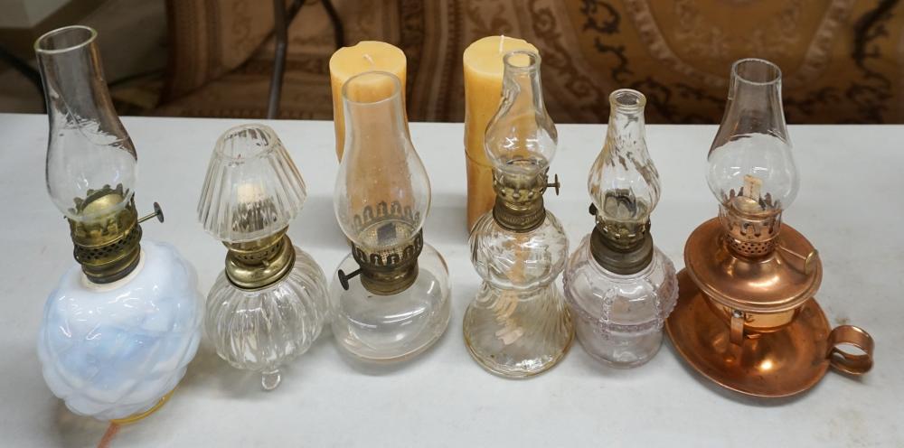 COLLECTION OF SIX VICTORIAN OIL LAMPSCollection