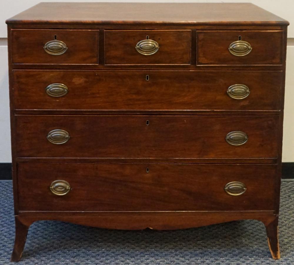 GEORGE III MAHOGANY CHEST OF DRAWERS,