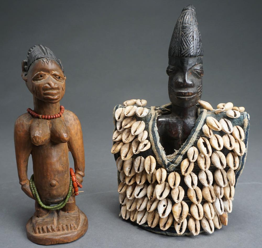 TWO AFRICAN OCEANIC CARVED WOOD 330eeb