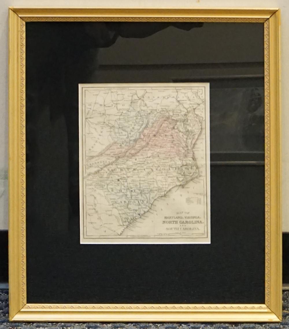 COLOR ENGRAVED MAP OF MARYLAND, VIRGINIA,