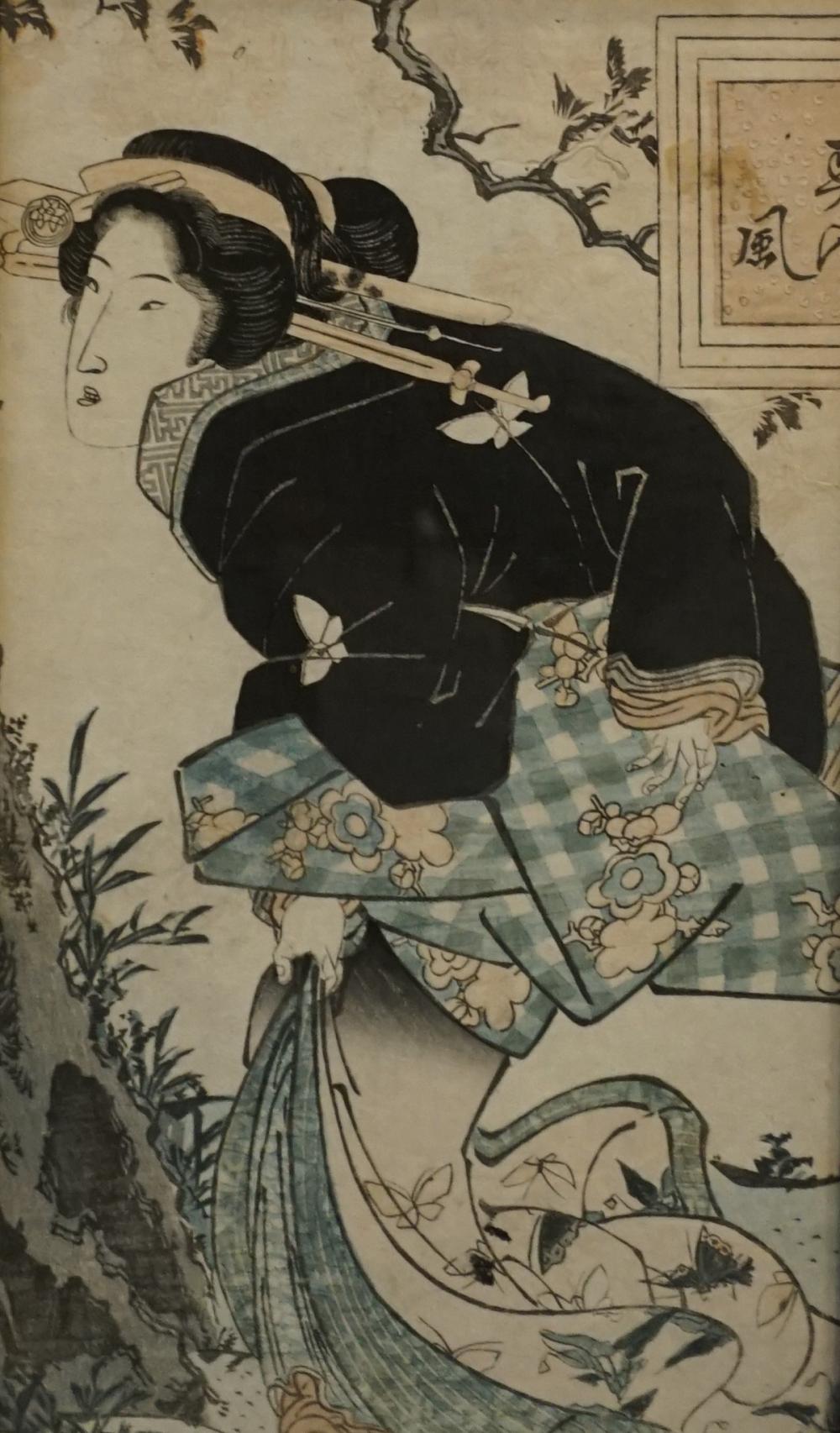 JAPANESE WOODBLOCK PRINT OF A WOMAN 330fc5