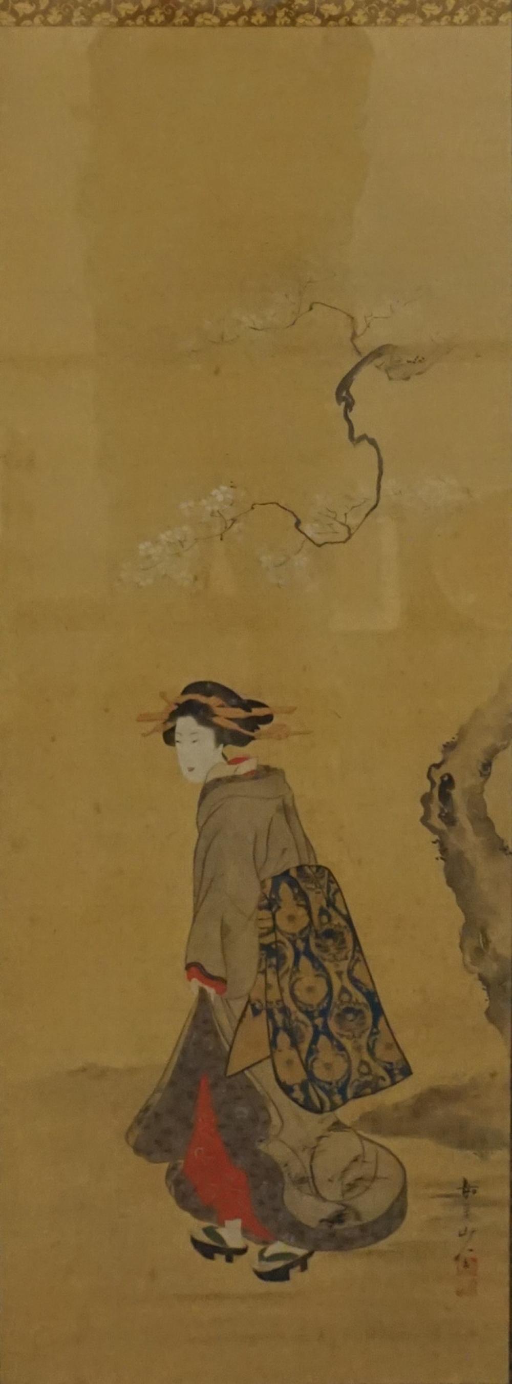 JAPANESE HANGING SCROLL OF A COURT 330fd4