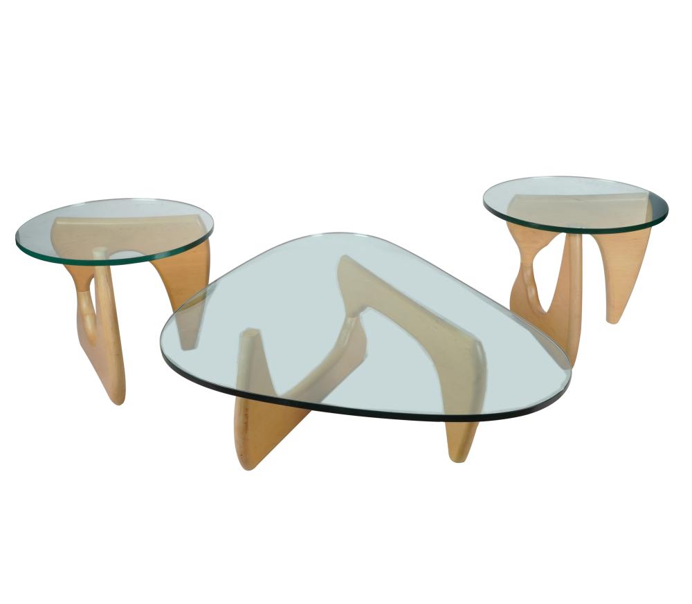 NOGUCHI-STYLE COFFEE TABLE & TWO END
