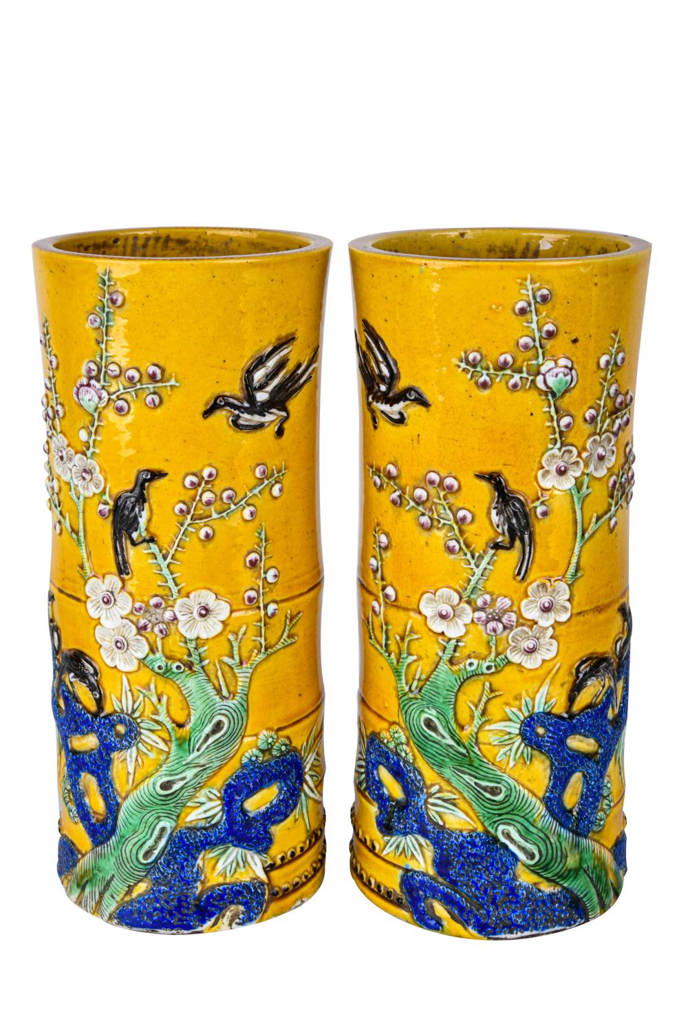 PAIR OF CHINESE CERAMIC HAT STANDSunmarked;