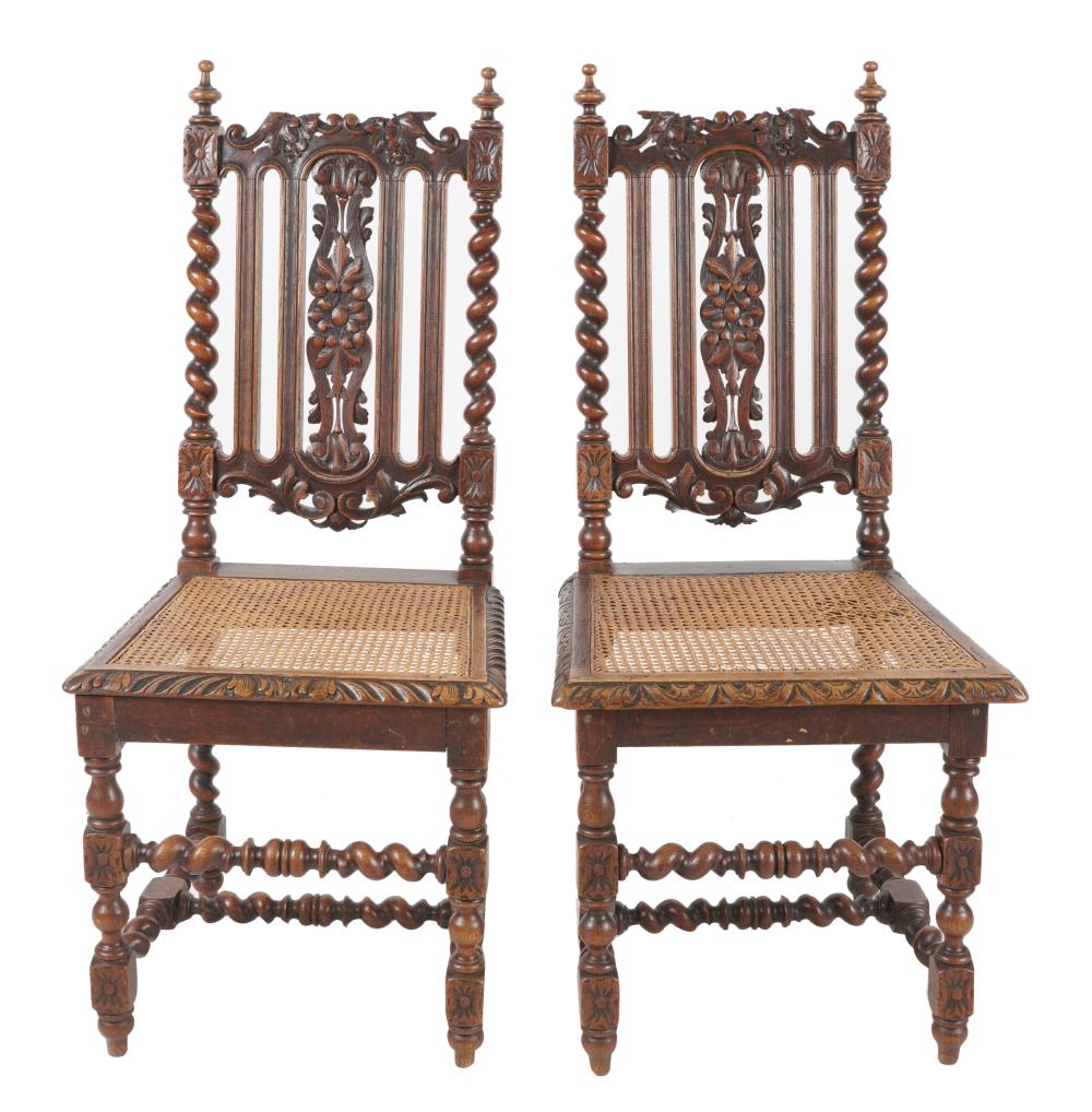PAIR OF BAROQUE-STYLE CARVED OAK