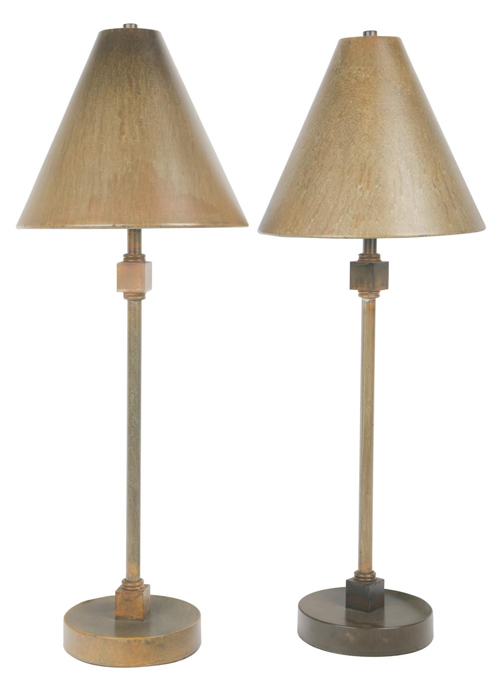 PAIR OF PAINTED METAL TABLE LAMPSunsigned  331065