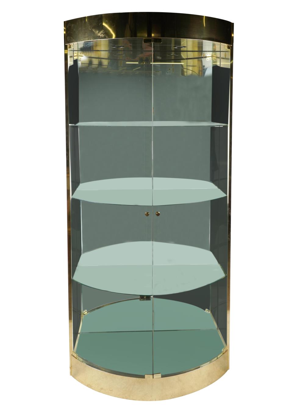 BRASS GLASS DISPLAY CABINETdemilune  331078