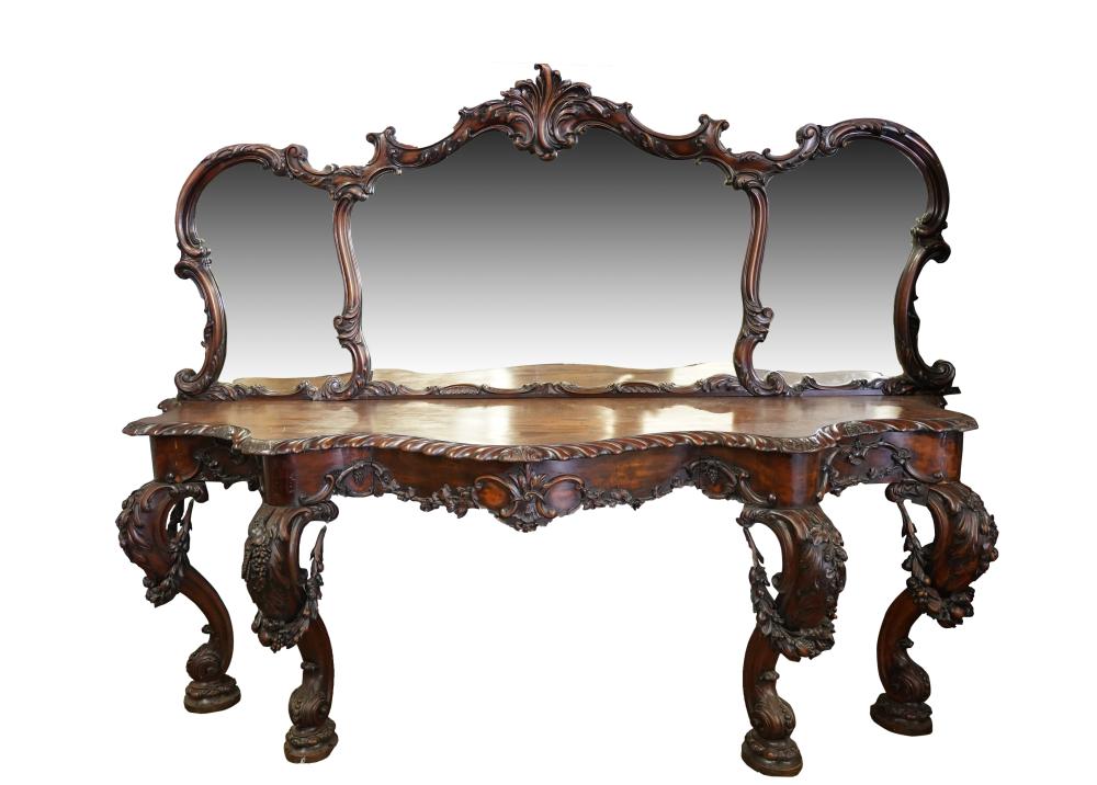 ROCOCO STYLE CARVED WALNUT SIDEBOARDwith 331083