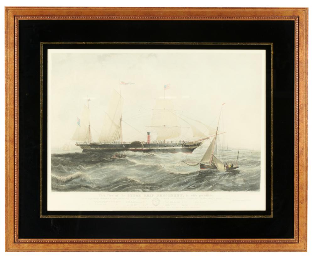 AFTER KNELL STEAMSHIP PRESIDENT hand colored 331095