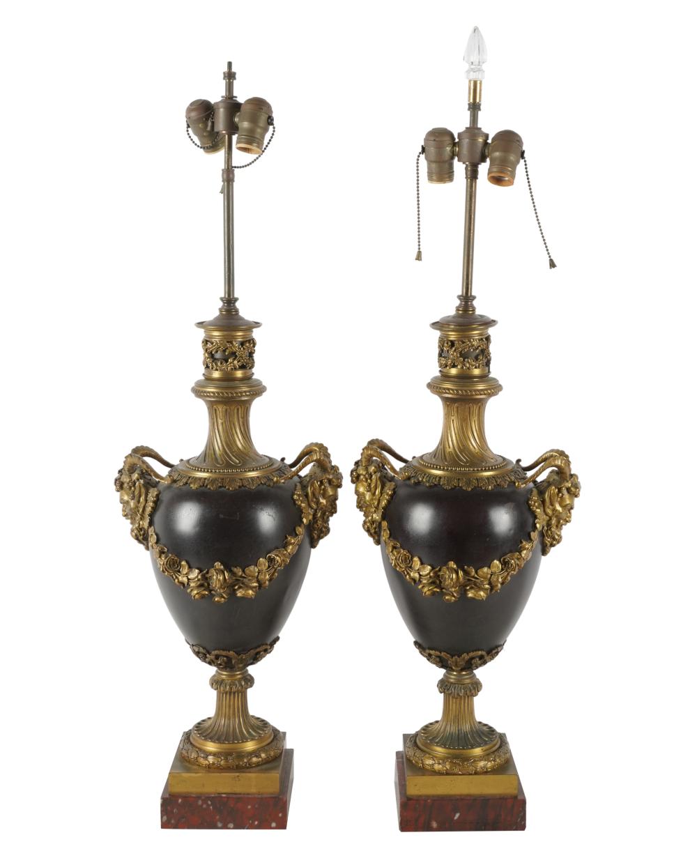 PAIR OF NEOCLASSICAL STYLE URNSgilt 3310c3