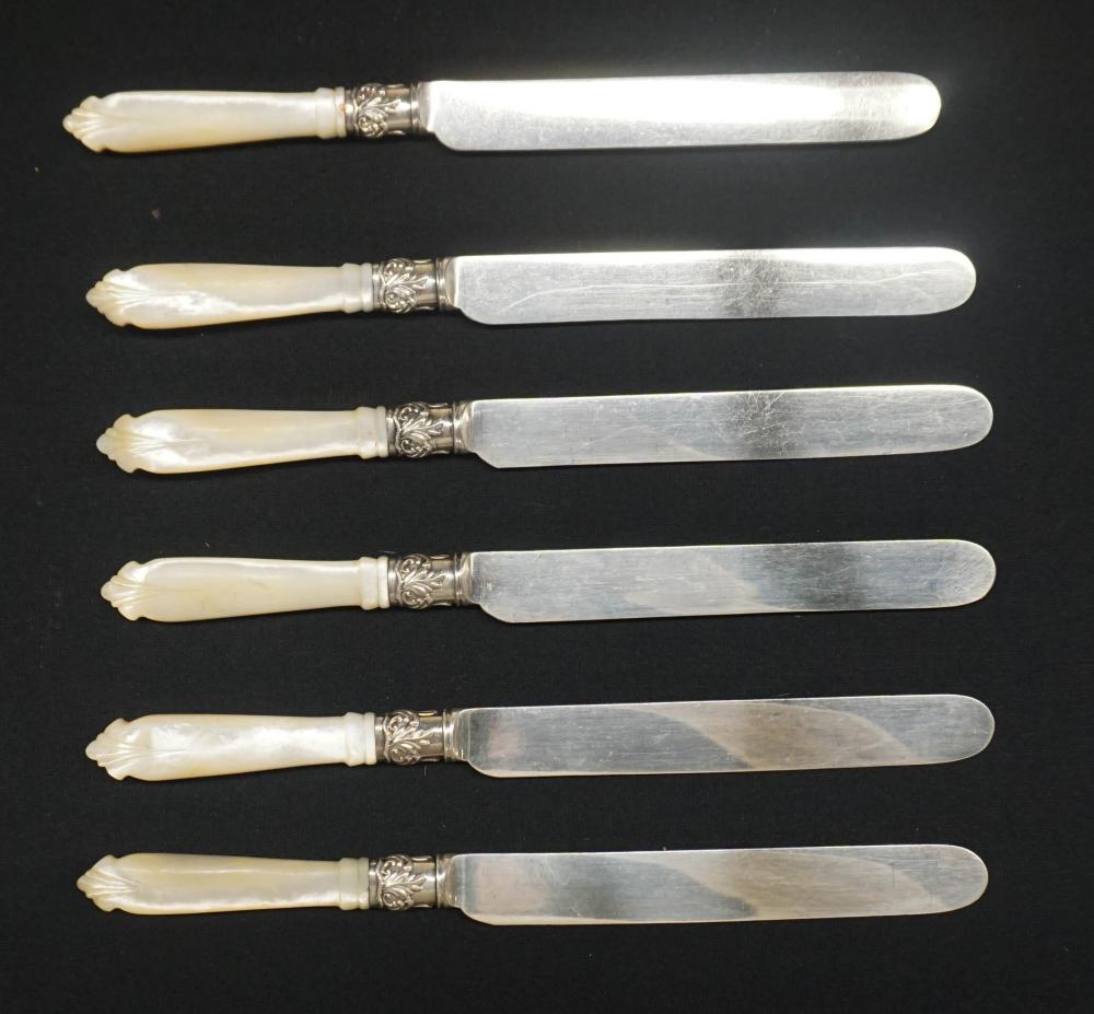 SIX CARVED MOTHER OF PEARL HANDLE 3310cf