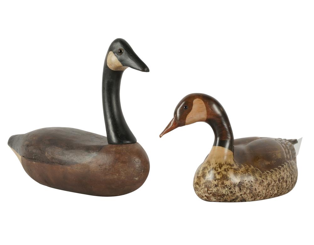 TWO WOOD CARVED DUCK DECOYSthe first: