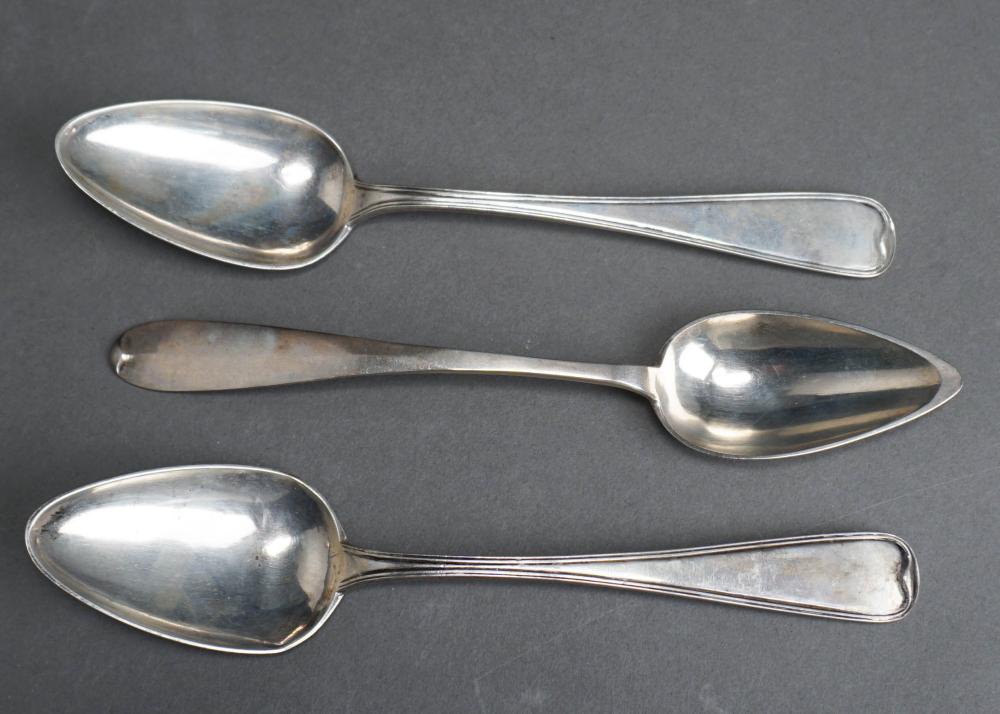 THREE CONTINENTAL SILVER SPOONS,