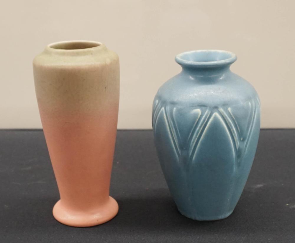 TWO ROOKWOOD GLAZED POTTERY VASES,