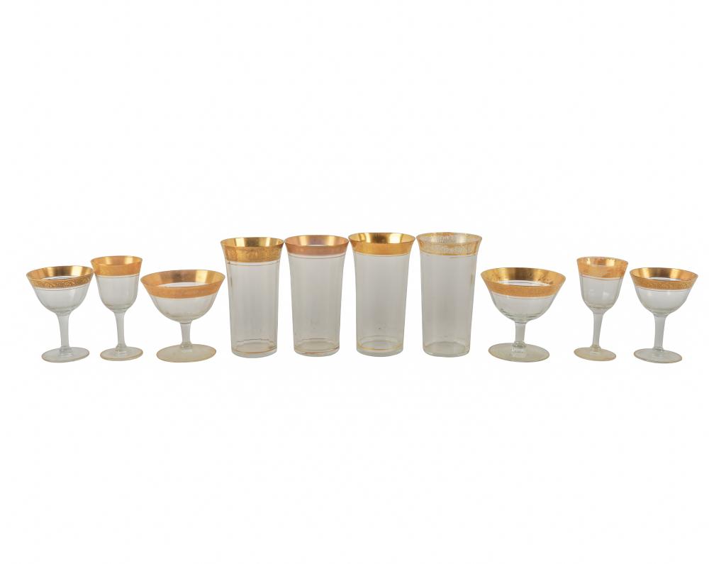 ASSEMBLED GILT GLASS STEMWARE SERVICEunsigned  331136