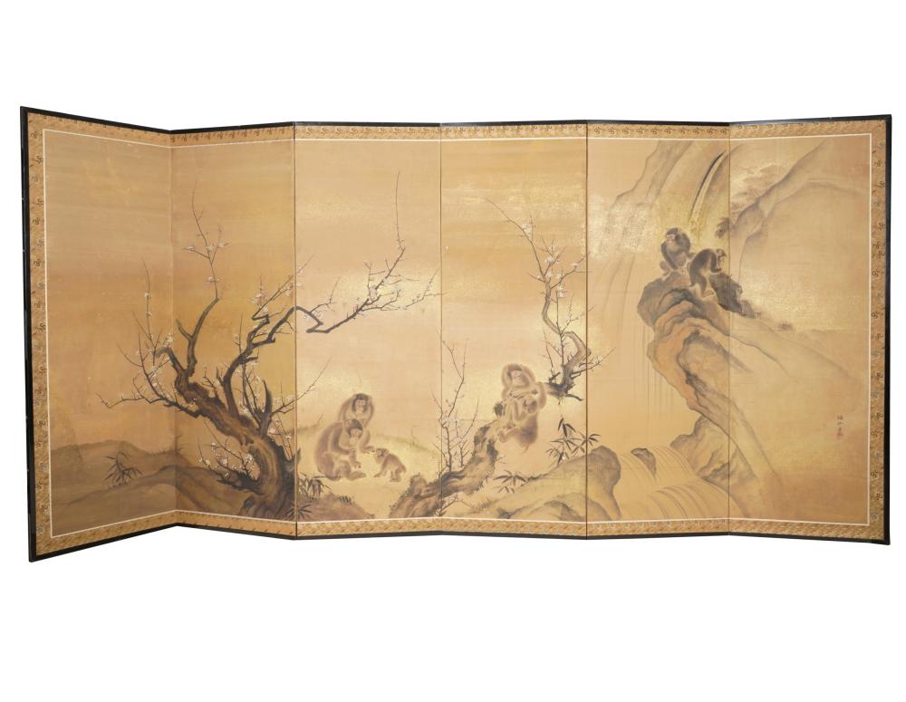 ASIAN SIX-PANEL ROOM DIVIDERsigned;