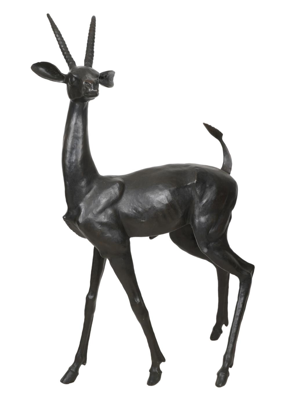 BRONZE GAZELLE FIGUREunsigned;