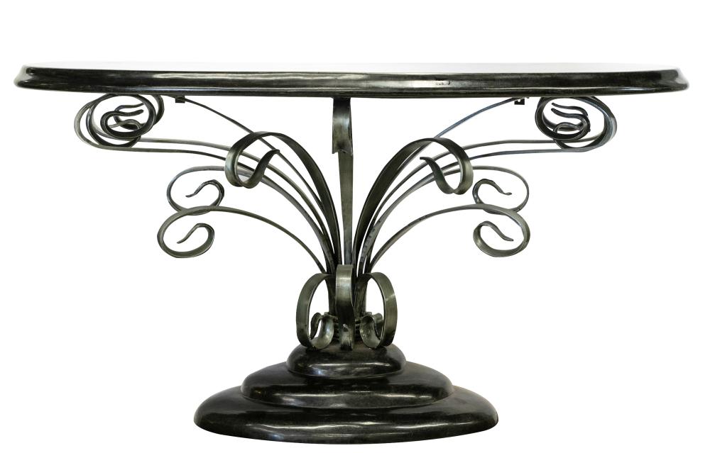 IRON & STONE CONSOLE TABLEmodern;