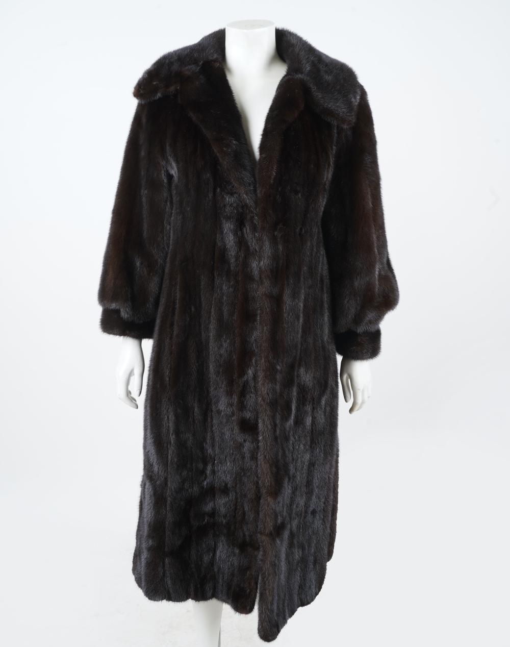 BLACK FUR COATno label; 16 inches shoulder;