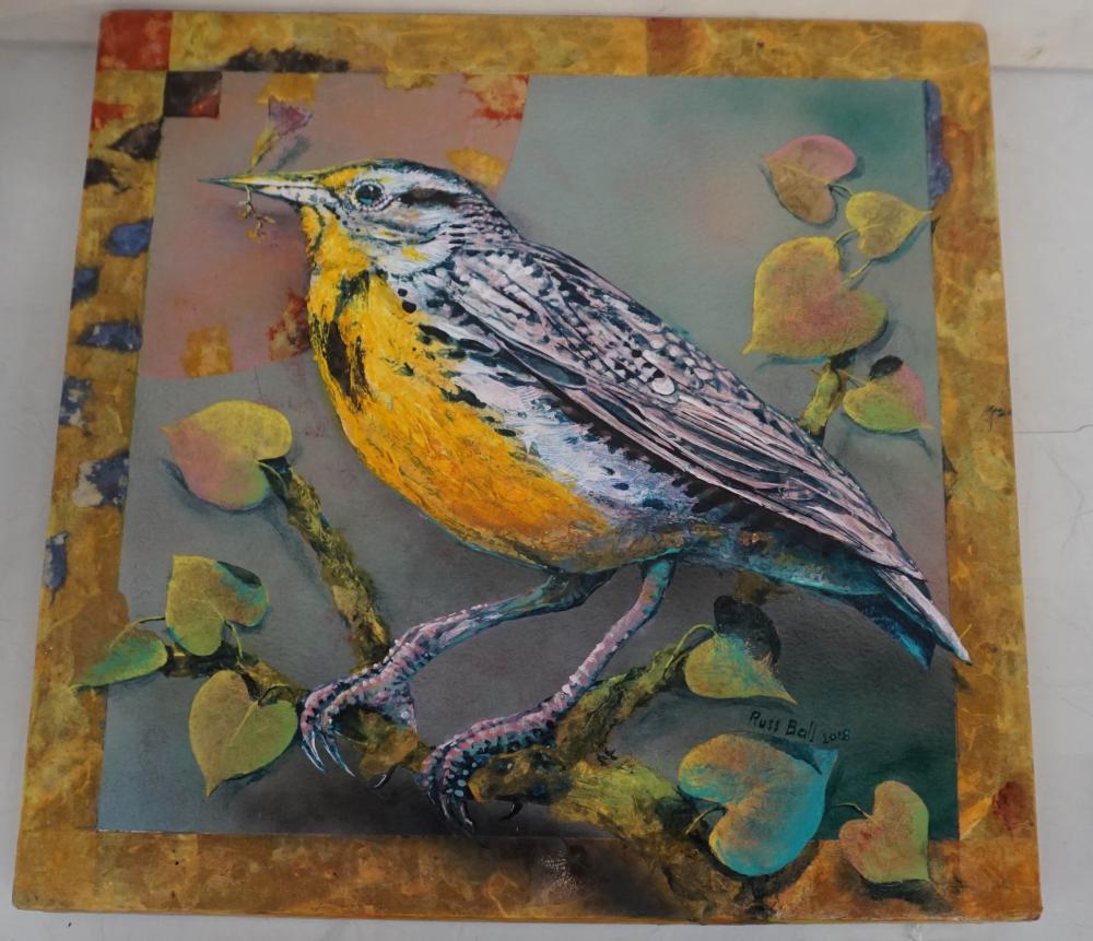 RUSS BALL WESTERN MEADOWLARK ACRYLIC  3311e5