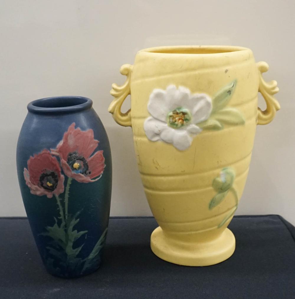 TWO WELLER FLORAL DECORATED POTTERY 331224