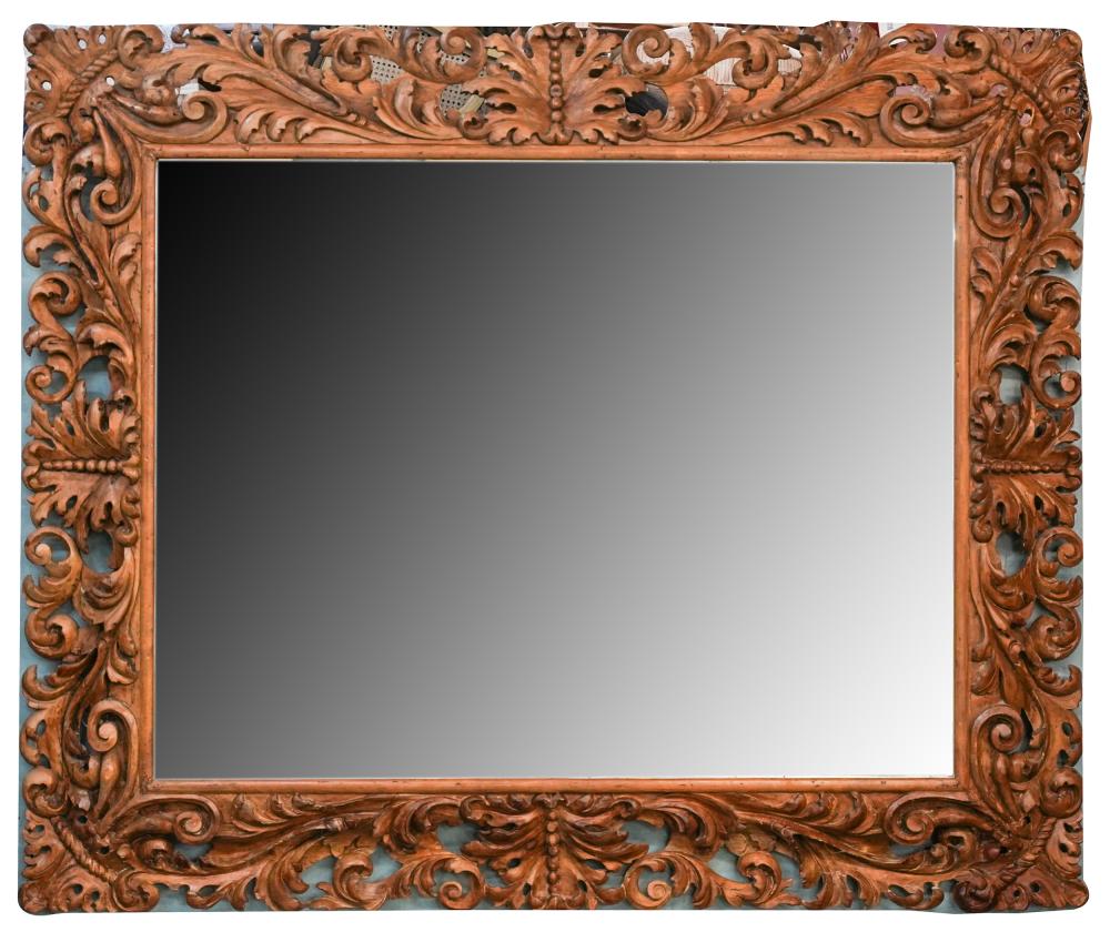CARVED WOOD WALL MIRRORwith beveled 33125f