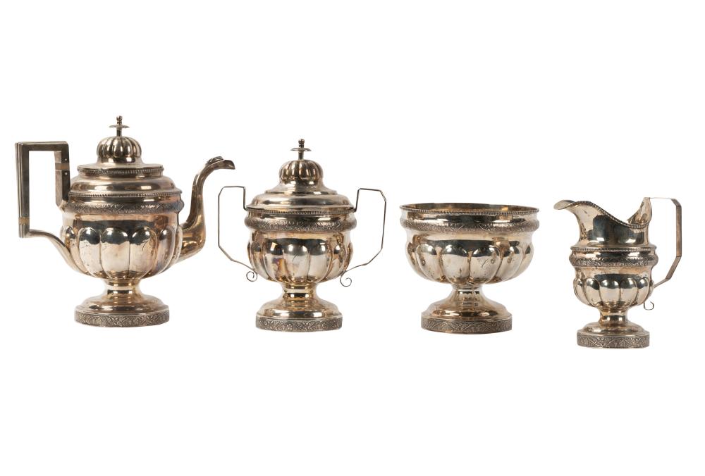 AMERICAN COIN SILVER TEA SERVICEan assembled