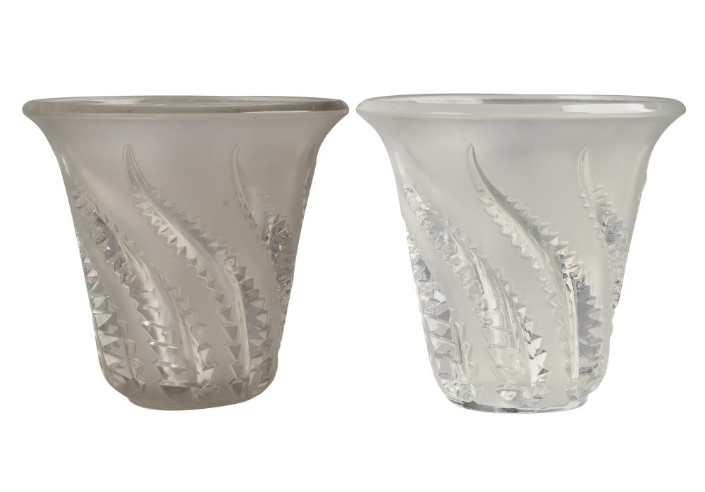 PAIR OF LALIQUE LOBELIA FROSTED 331295