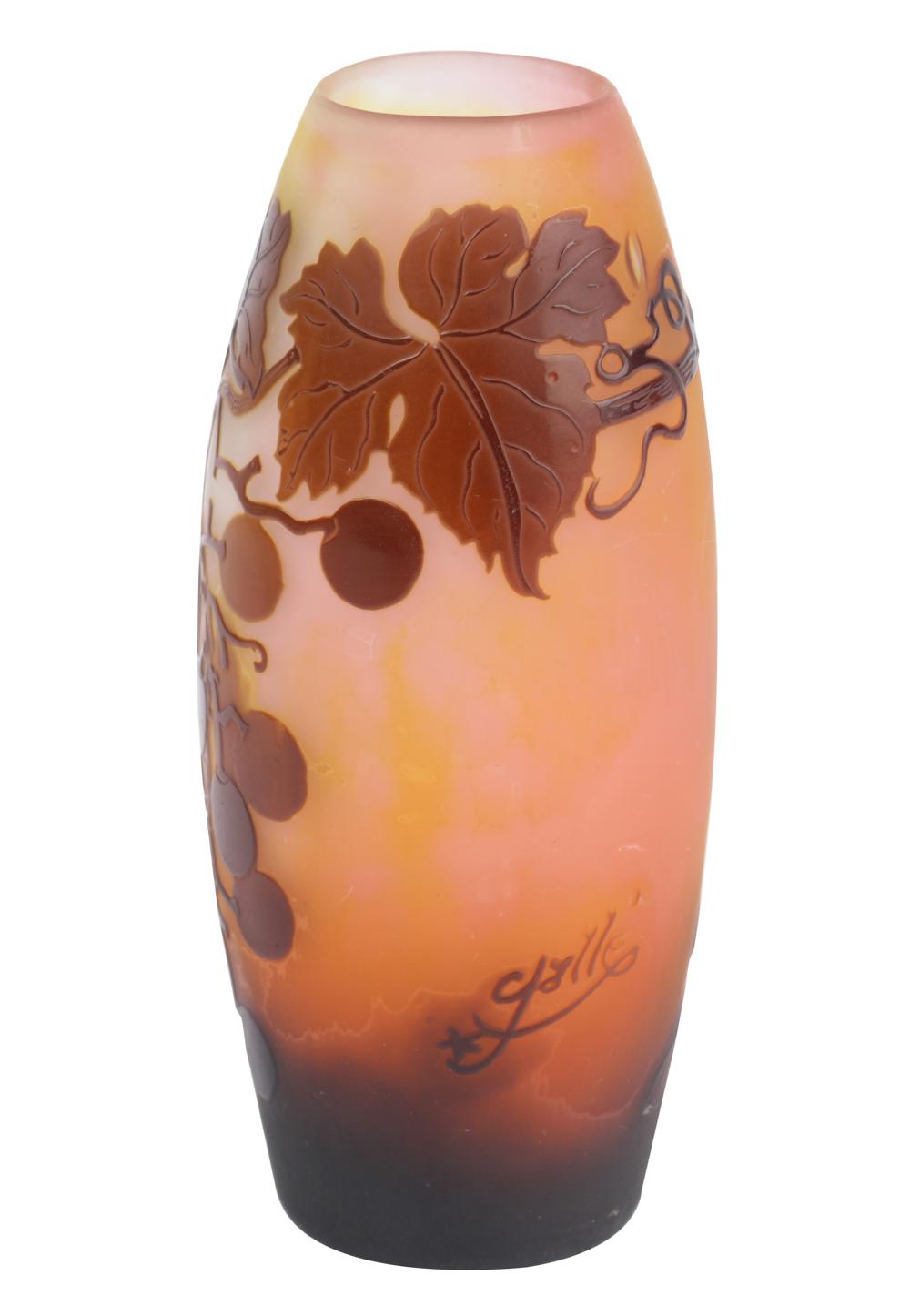 EMILE GALLE CAMEO GLASS VASEsigned 3312b3