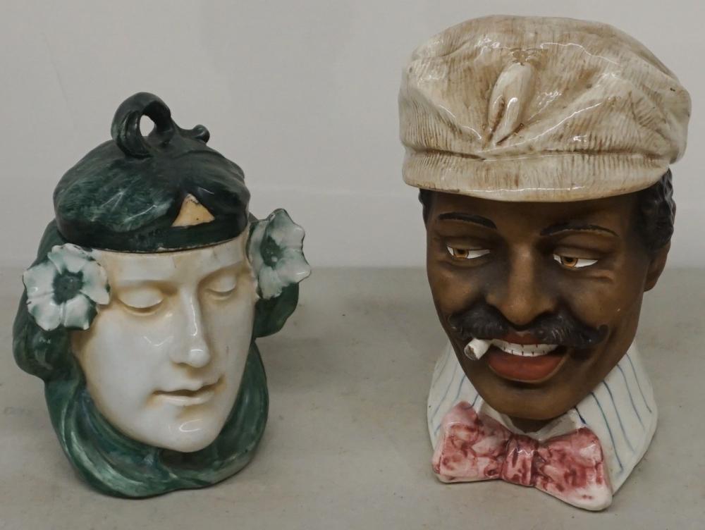 TWO EUROPEAN PORCELAIN HEAD-FORM